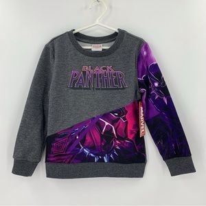 Marvel NWT Kids' Grey and Purple Black Panther Long Sleeved Sweatshirt, XS (4-5)